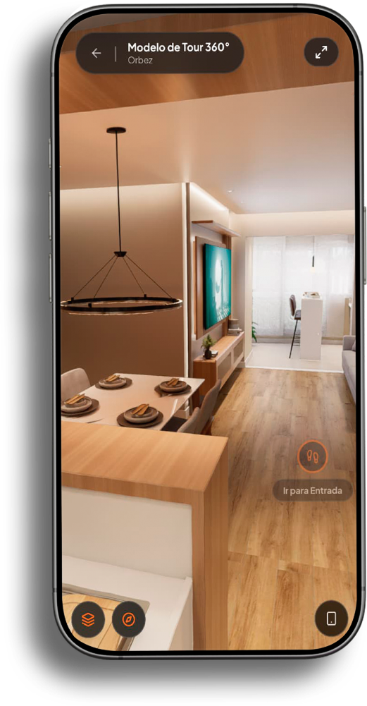 Visualizador de Tour Virtual 360° no Celular - Orbez